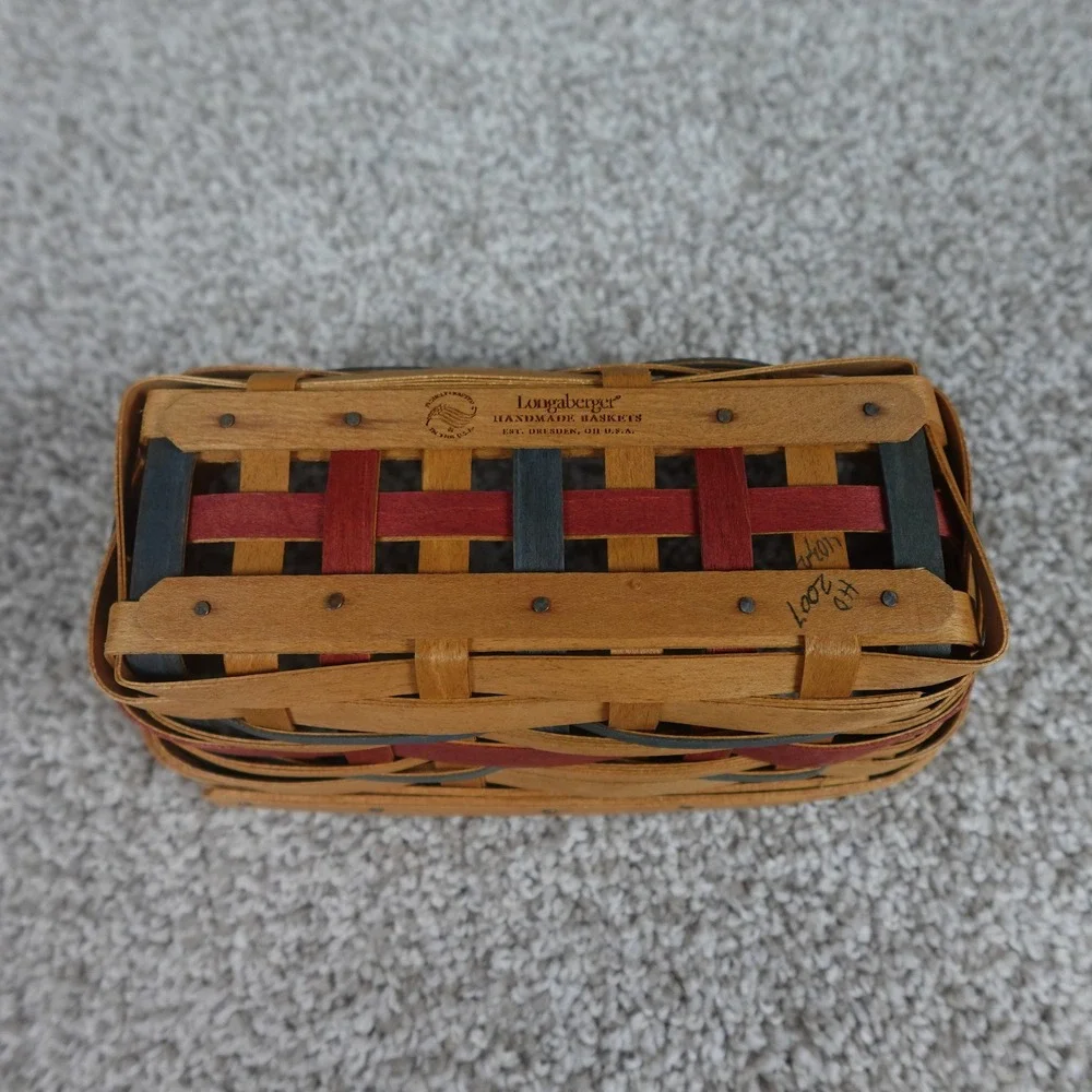 Longaberger 2007‎ American Celebrations Tidbit Basket Red Blue Woven Handmade