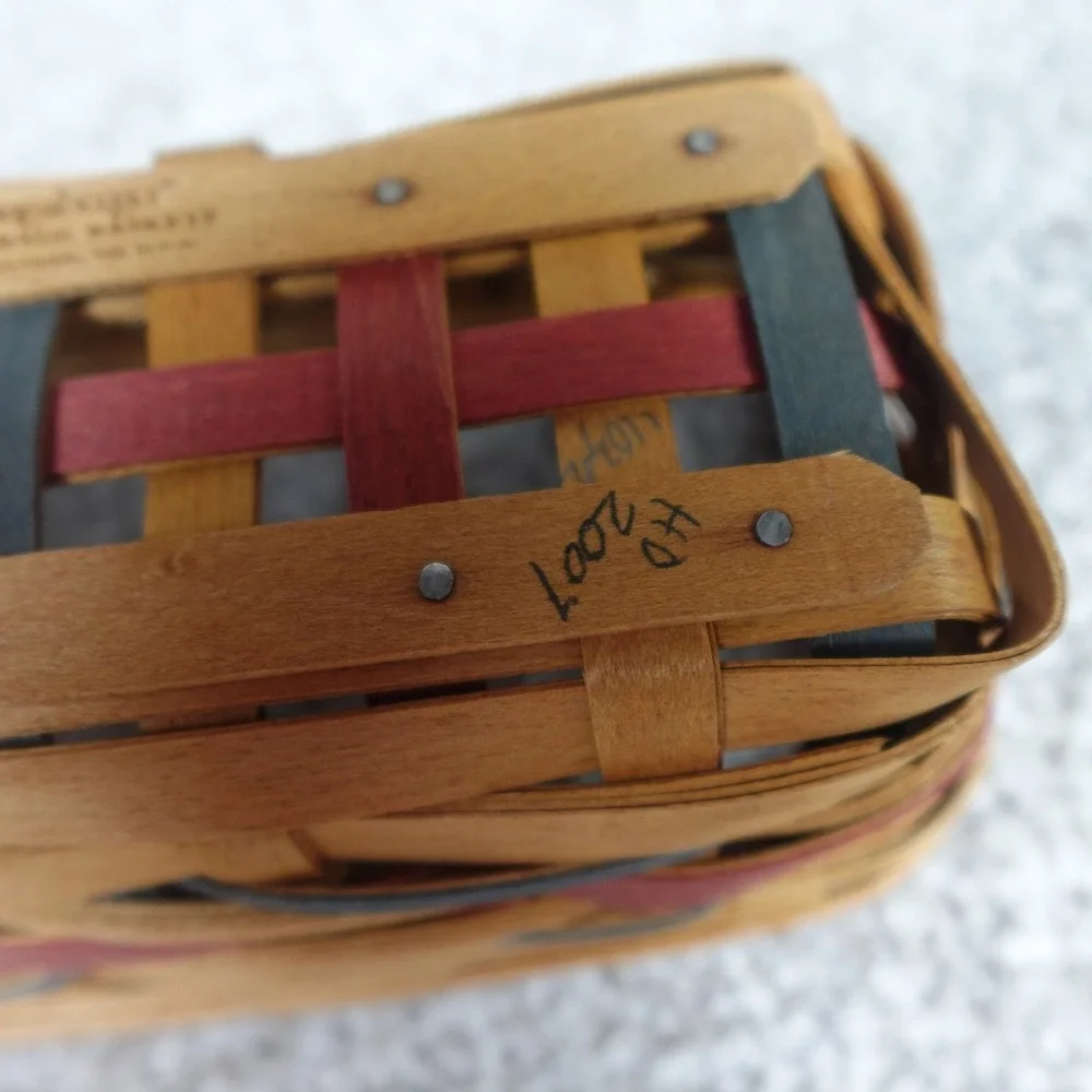 Longaberger 2007‎ American Celebrations Tidbit Basket Red Blue Woven Handmade