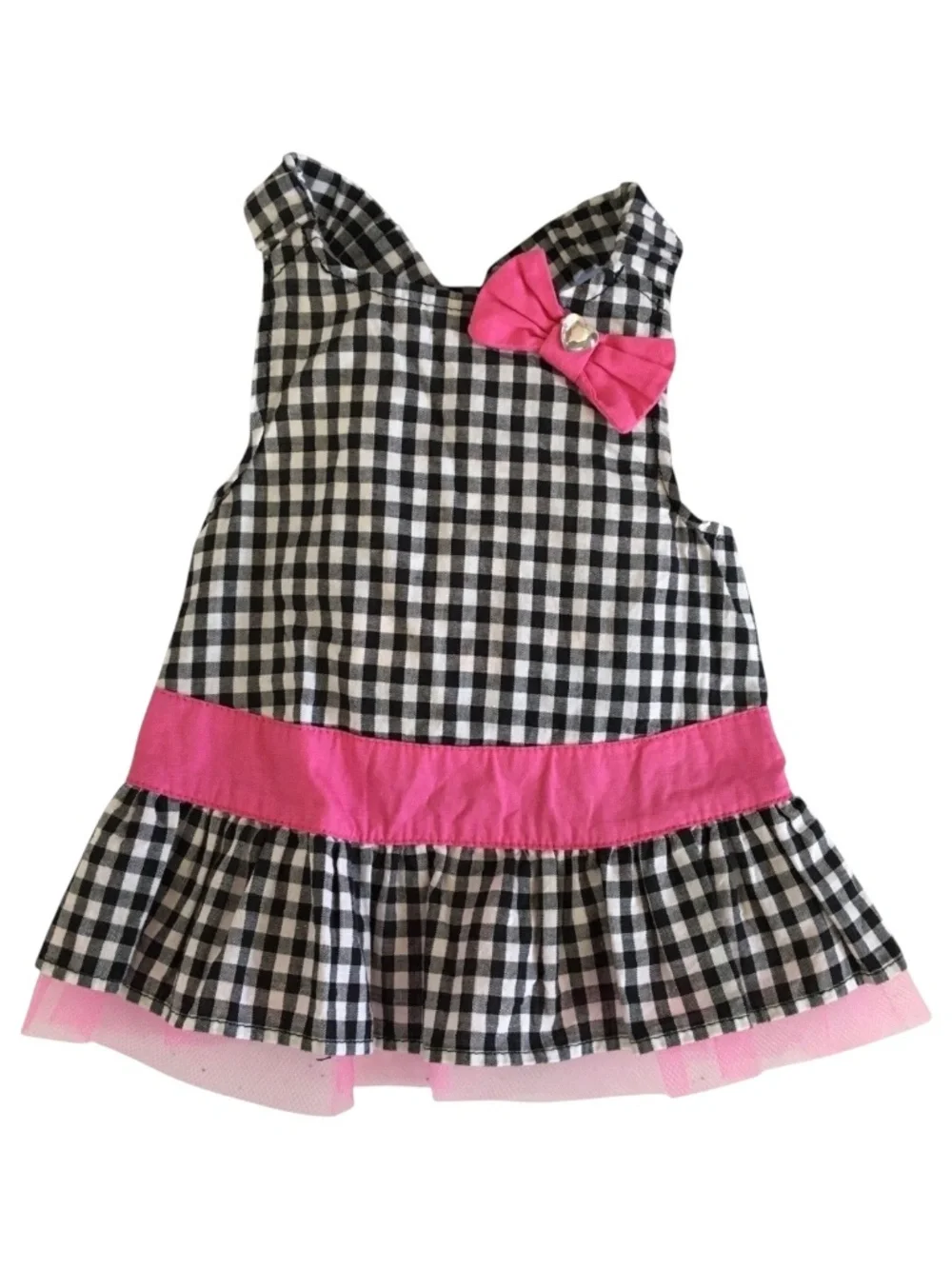 Wag-A-Tude Petco Black Plaid Dog Dress Size S