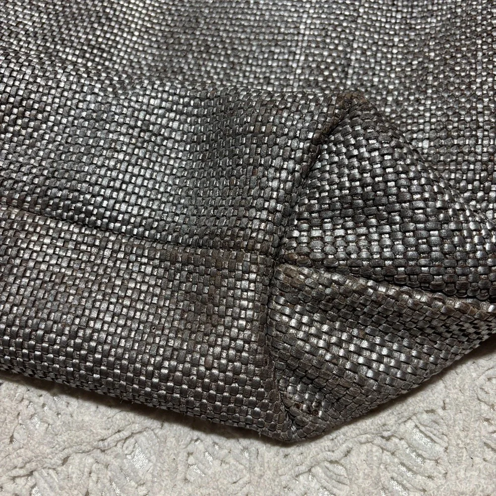 COLE HAAN Leather‎ Metallic Woven Shoulder Bag Hobo Bronze