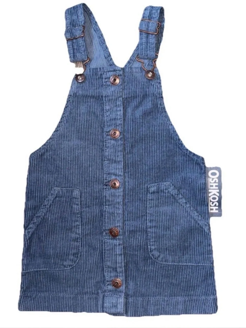 OshKosh B'gosh Blue Corduroy Kids Overall Dress NWT