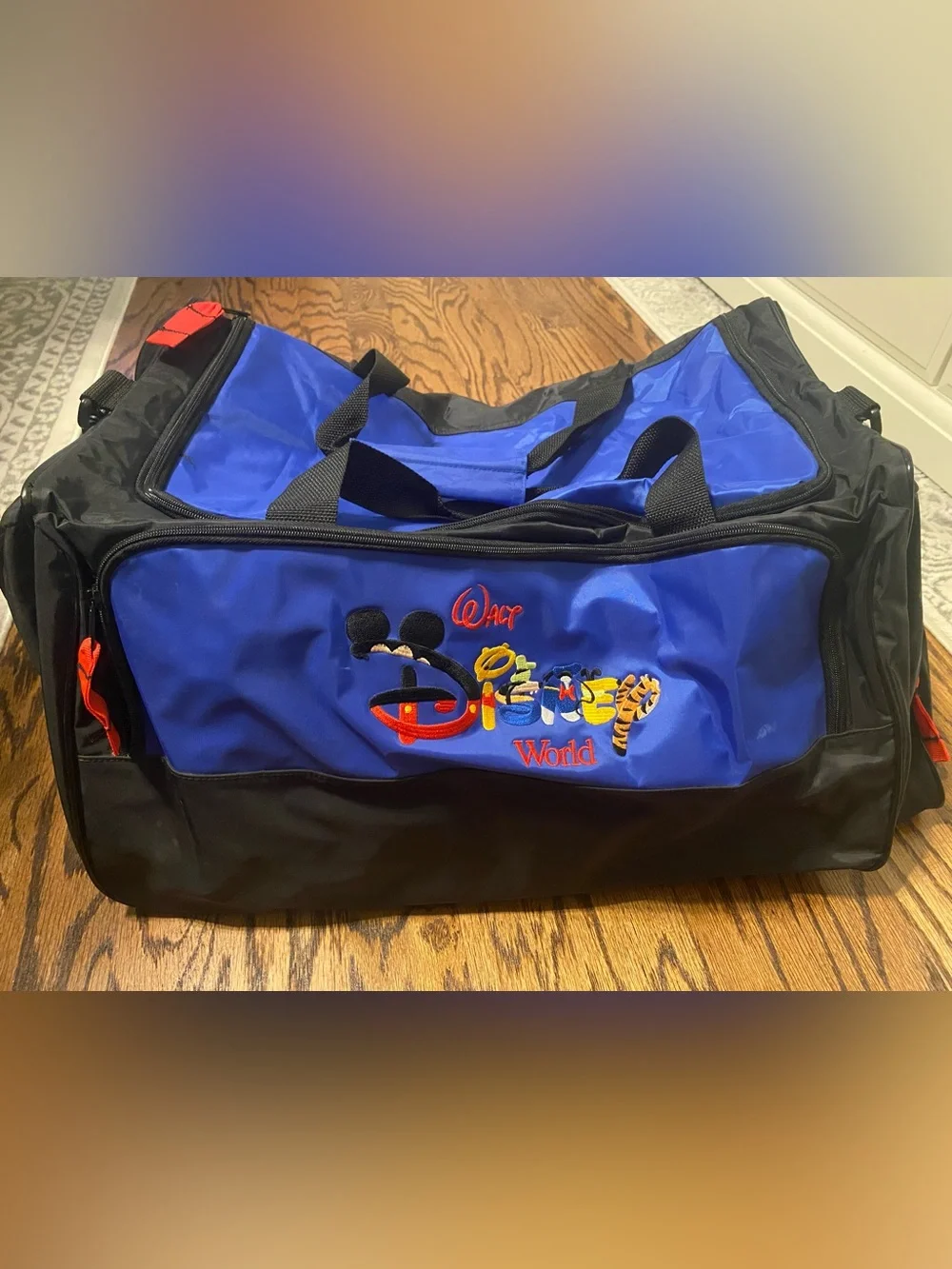 Disney Blue and Black Duffel Bag with Red Accent large
