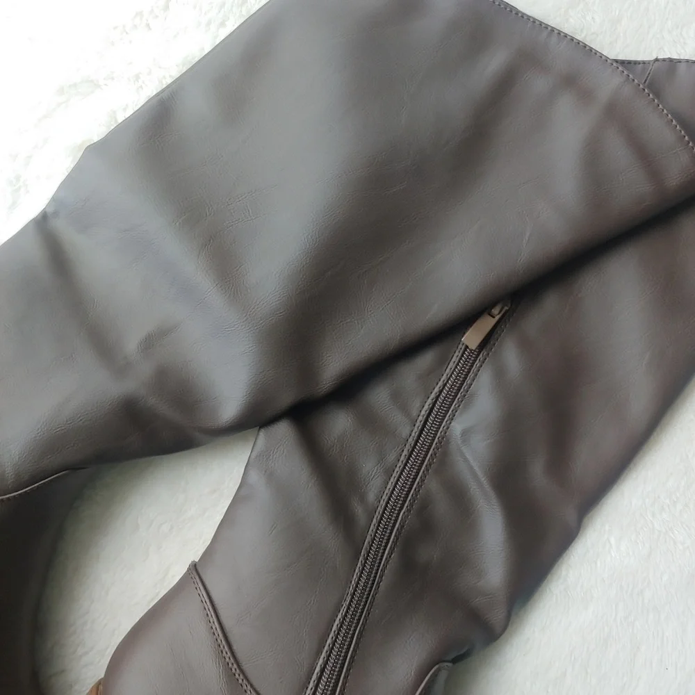 Journee Collection Women's Knee Boots Taupe - 7.5