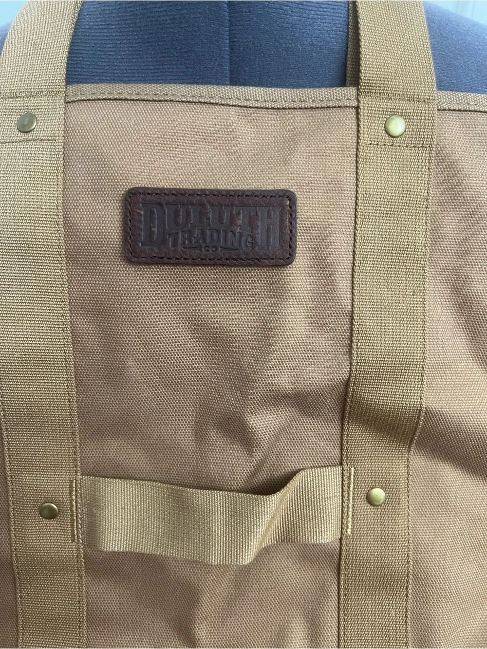 DULUTH TRADING CO Tan Canvas & Brown Leather Travel Tote