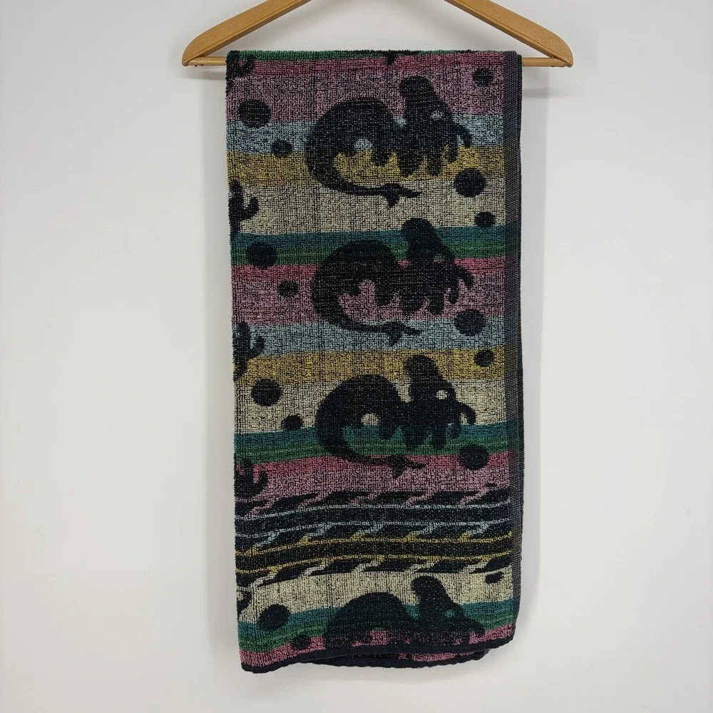 Vtg Kaufman Multicolored Tropical‎ Beach Pool Towel 28