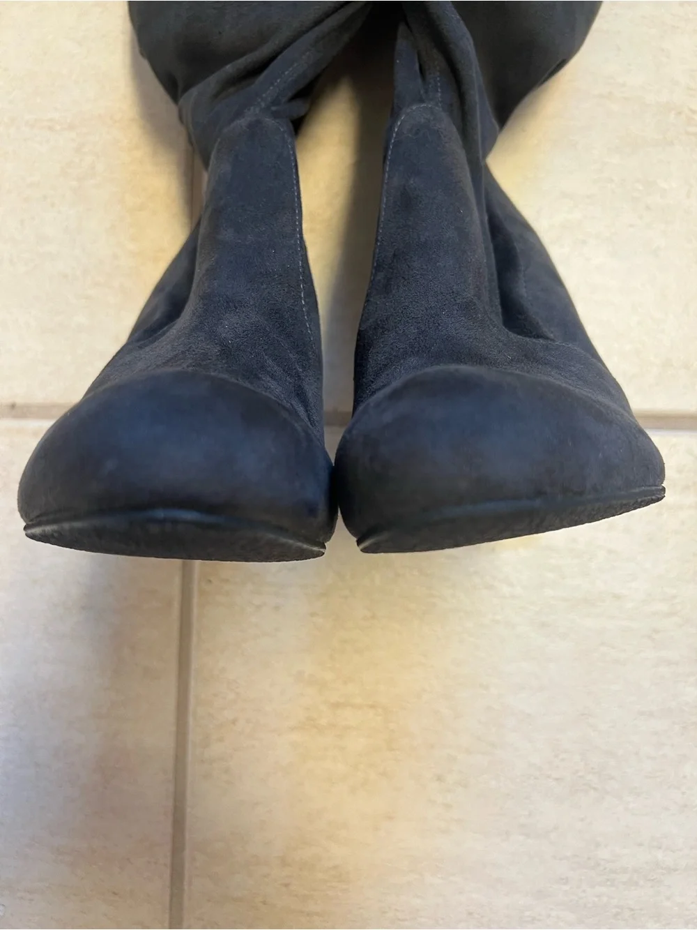 Sam Edelman Black Over-the-Knee Boots Size 8 Suede Thigh High Drawstring gothic
