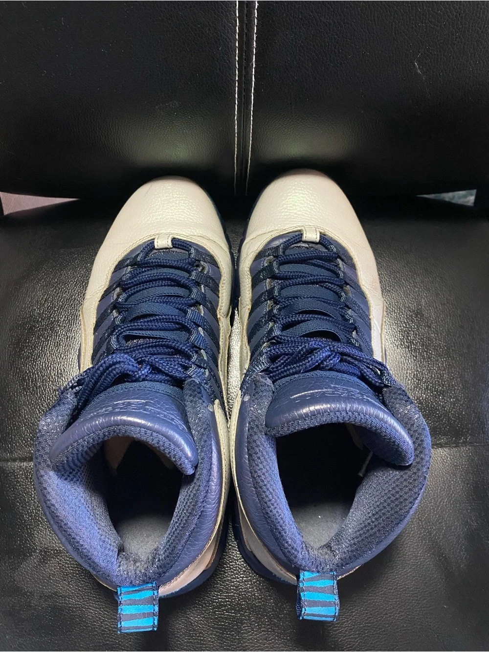 Air Jordan 10 Retro ‘Rio Navy and White Basketball Sneakers Size 11
