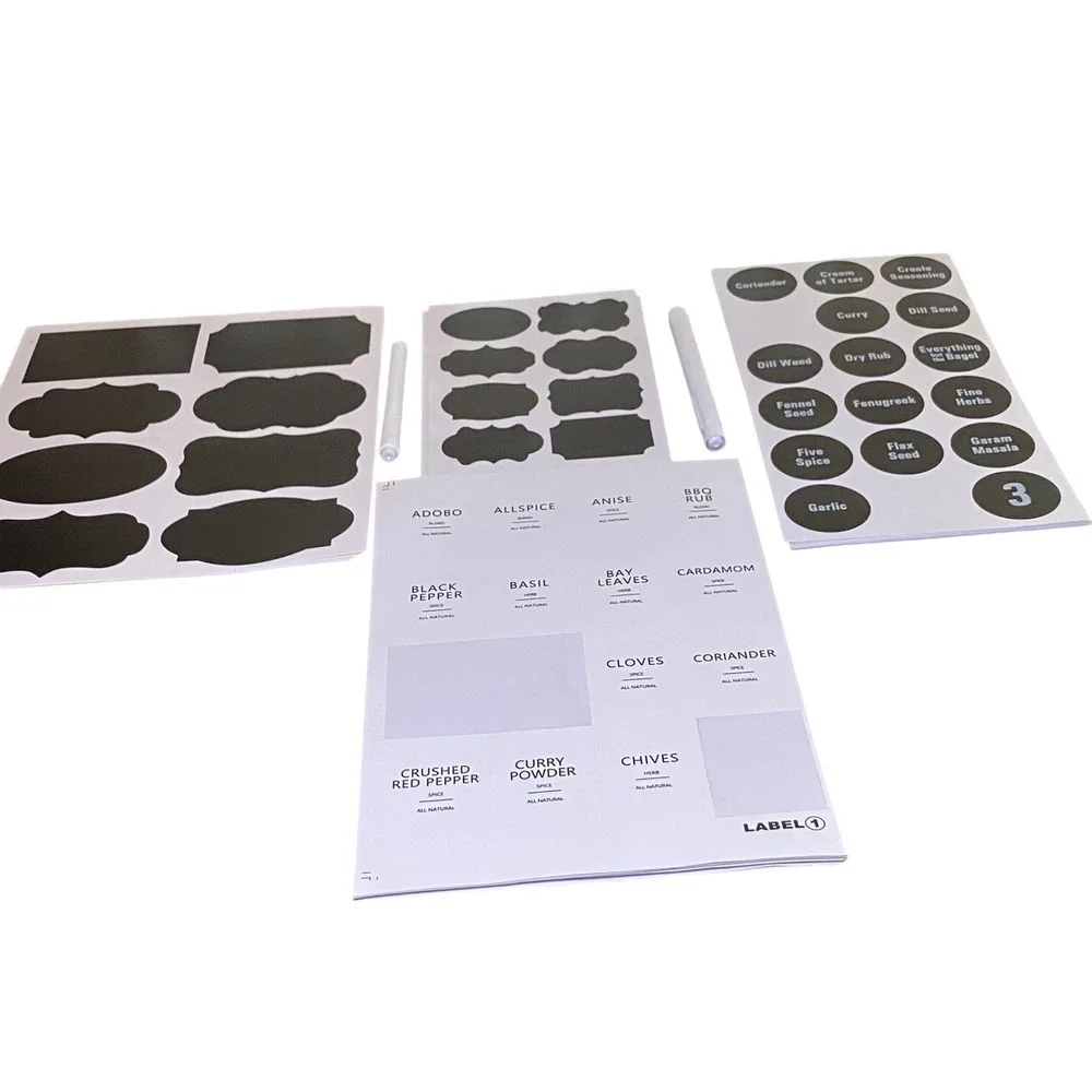 Chalkboard Spice Labels Stickers and Pens for Jars Containers  Organization