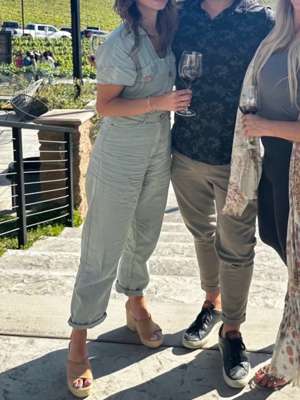 Zara Olive Green cotton/linen jumpsuit