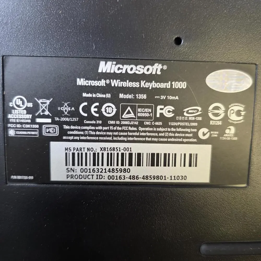 Microsoft Wireless Media Desktop 1000 Keyboard & Mouse ZHA-00001