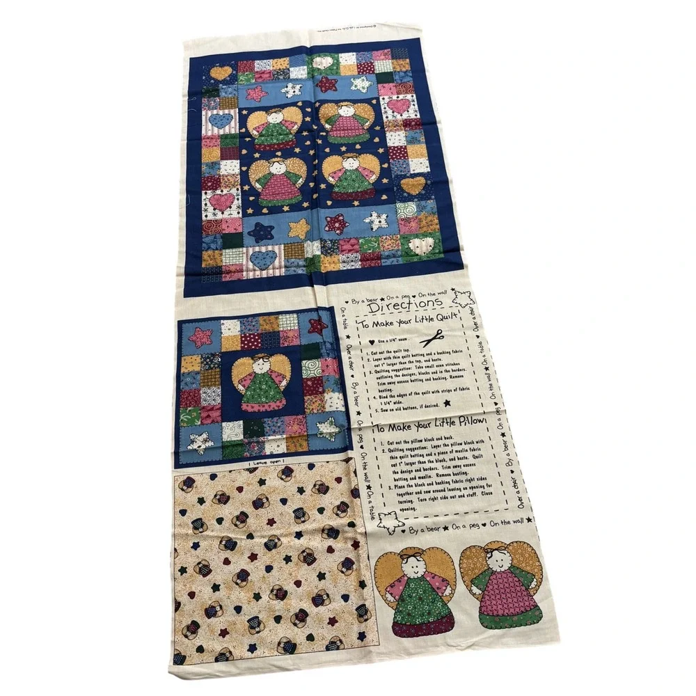 Vintage Little Quilts Fabric Angel Heart Star‎ Patchwork Sewing Craft