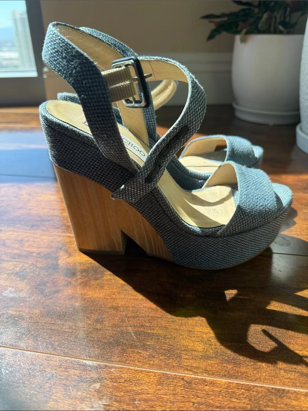 Jimmy Choo denim platform