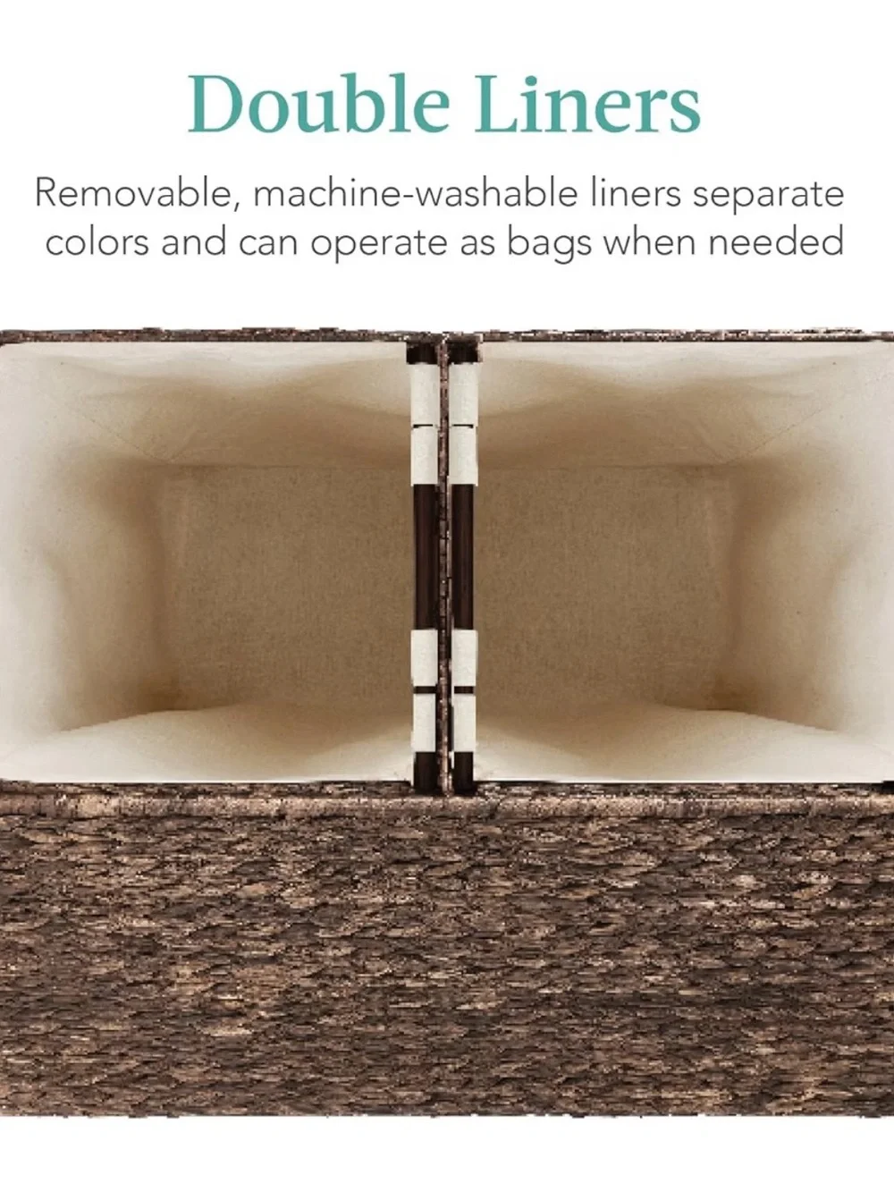 Espresso Handwoven Laundry Hamper with Lid - NIB