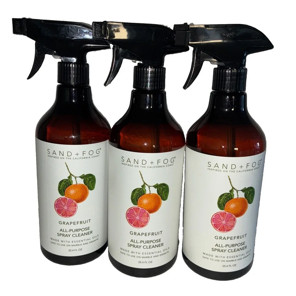 Sand + Fog Spray Cleaner Grapefruit 25.4Oz Plant-Based Biodegradible Lot Of 3