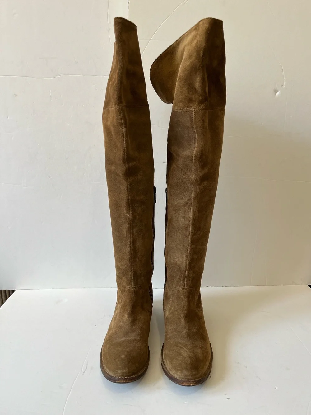 Frye Shirley Women's Suede brown tan cognac Over-the-Knee Riding Boots size 7B