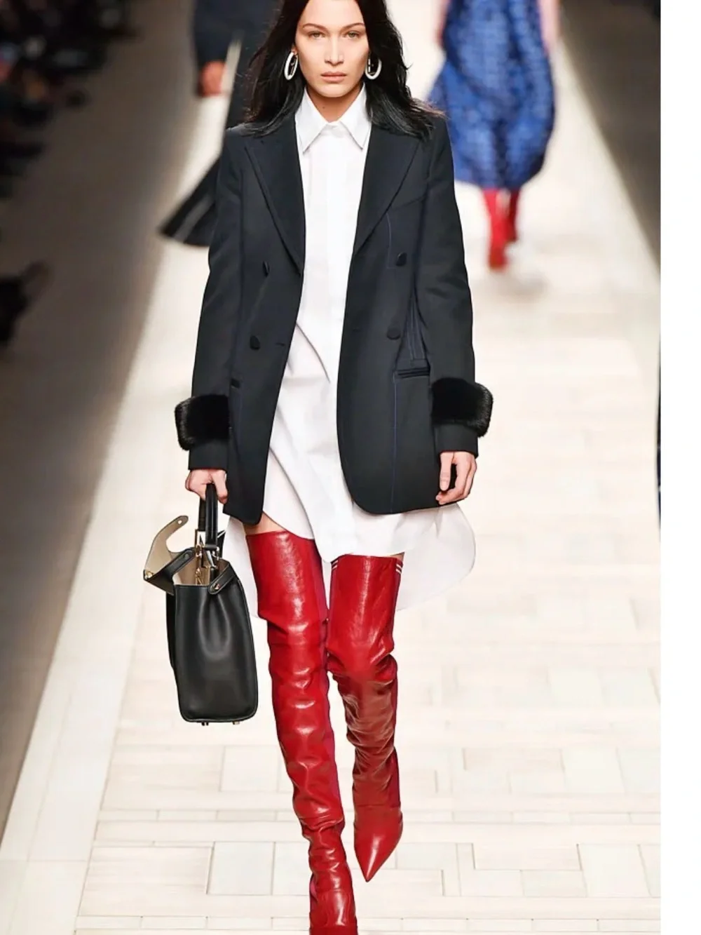 Fendi Rokoko Red Leather  Over-the-Knee Boots 7/37 NWT!! HOT!