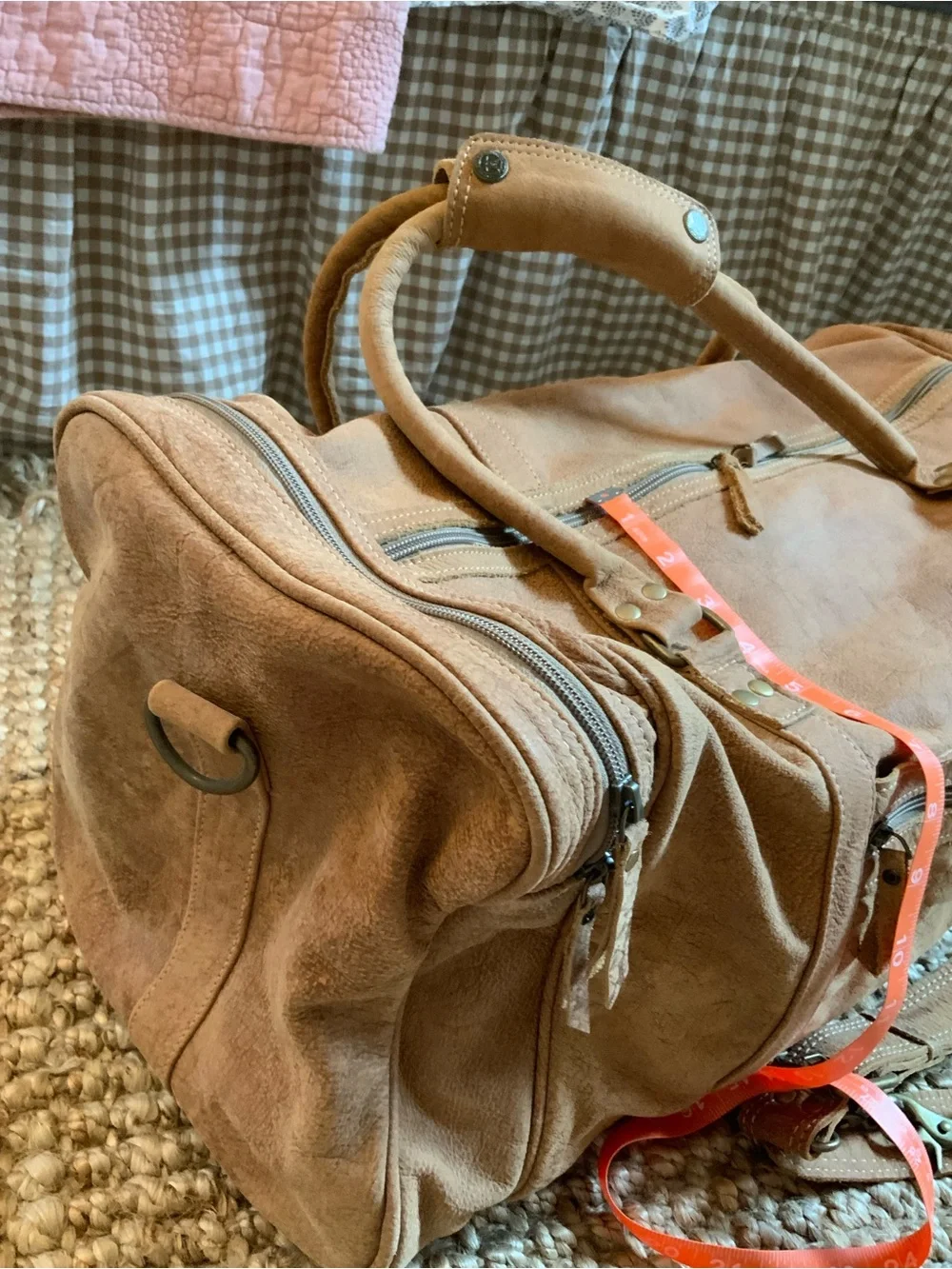Myra Brown Leather Duffel Bag - Classic Travel Weekender NWOT