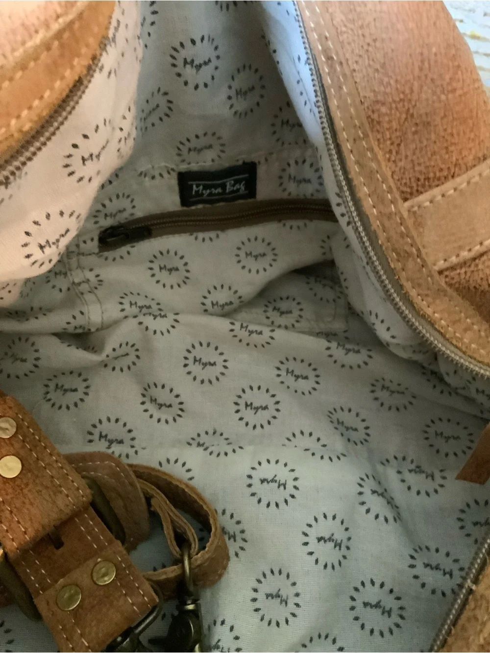 Myra Brown Leather Duffel Bag - Classic Travel Weekender NWOT
