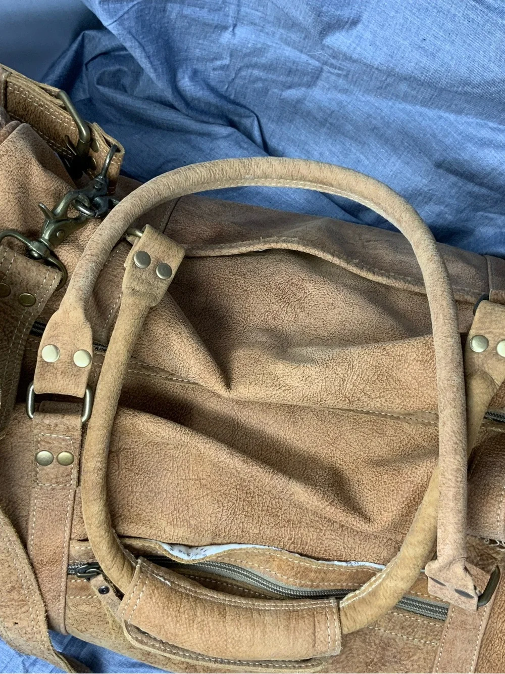 Myra Brown Leather Duffel Bag - Classic Travel Weekender NWOT