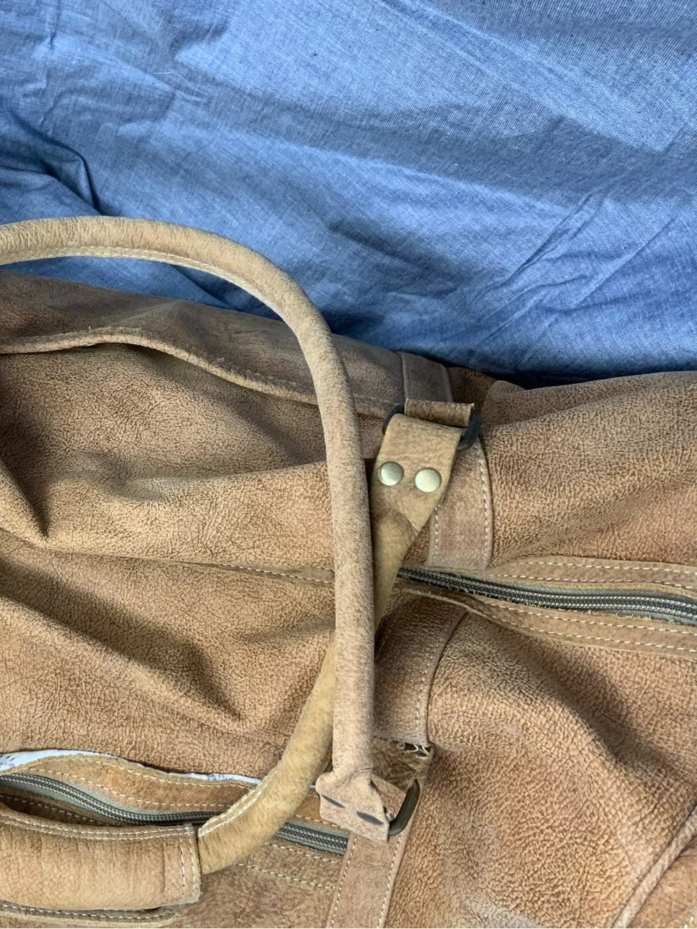 Myra Brown Leather Duffel Bag - Classic Travel Weekender NWOT