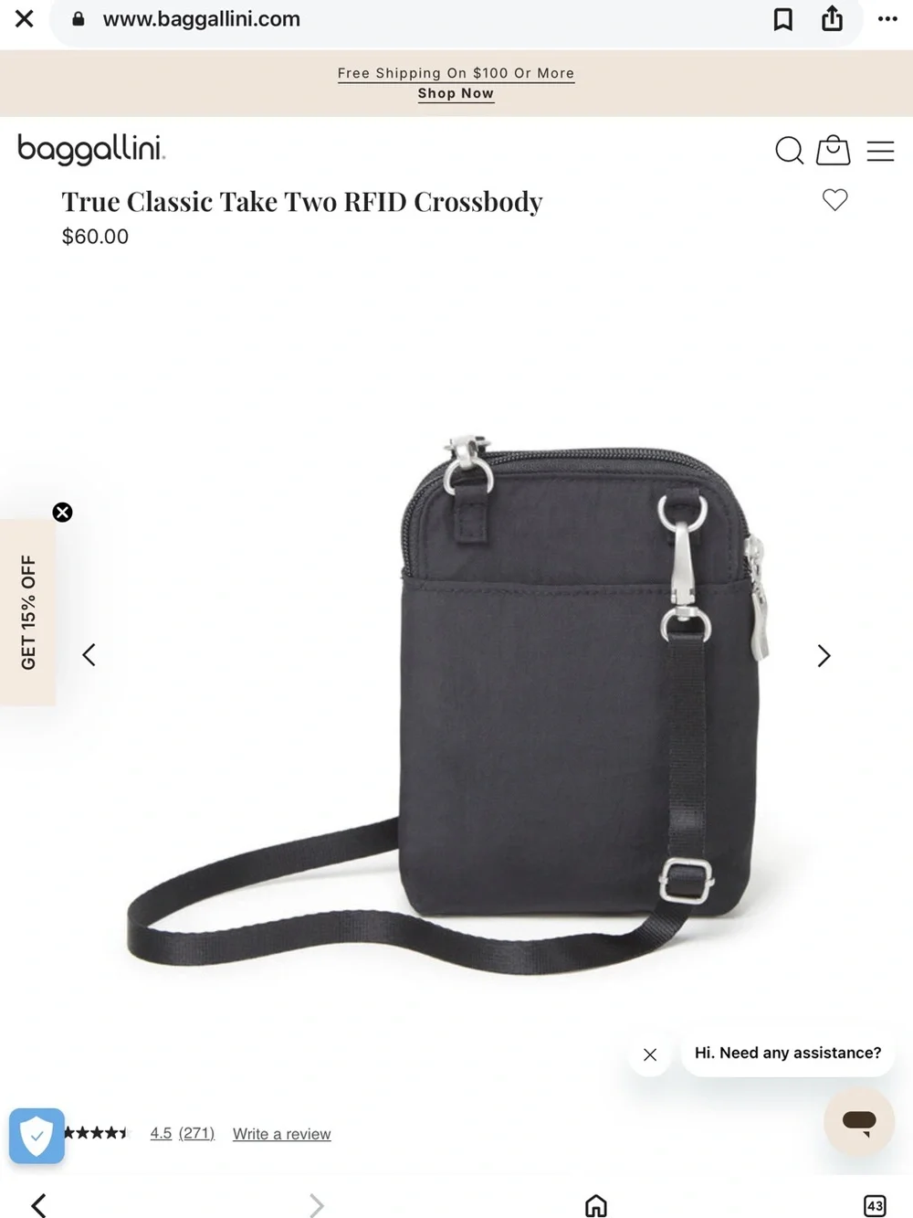 Baggallini slim rfid