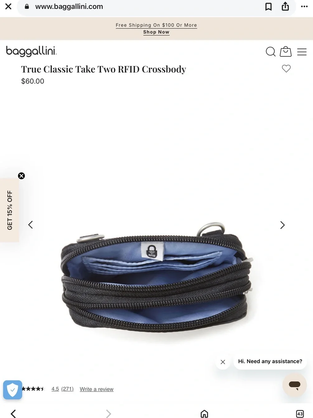 Baggallini slim rfid