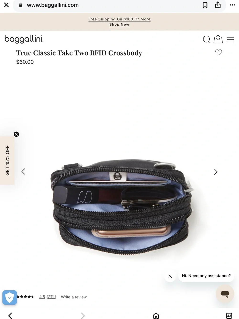 Baggallini slim rfid
