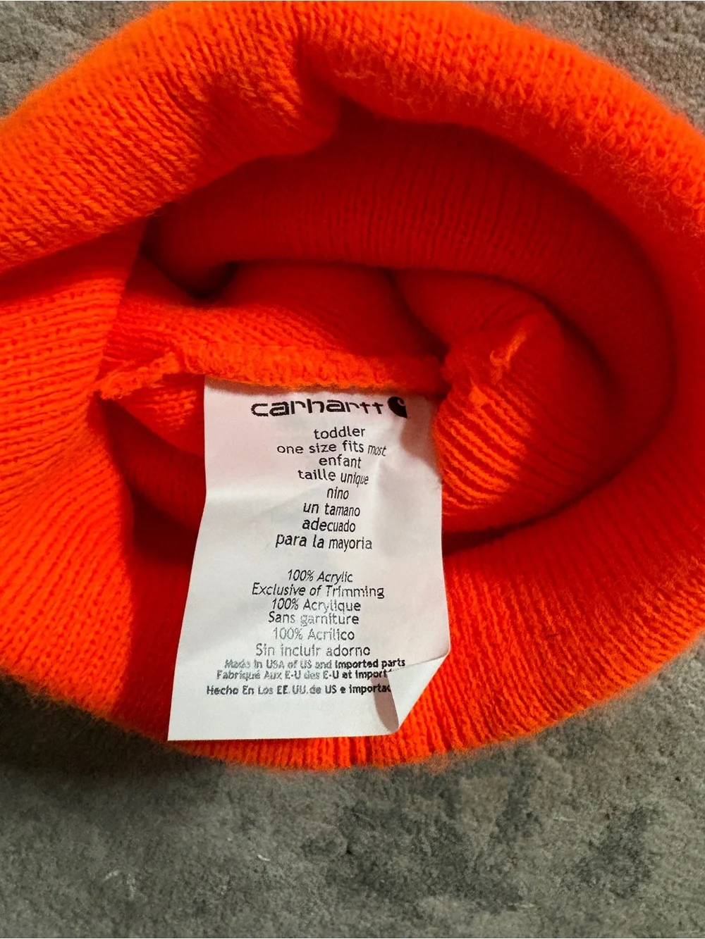 Carhartt Kids Orange Knit Cuffed Beanie