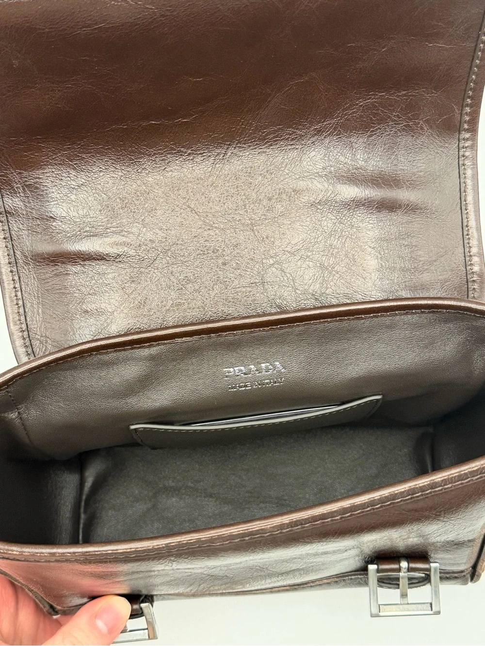 Prada leather messenger