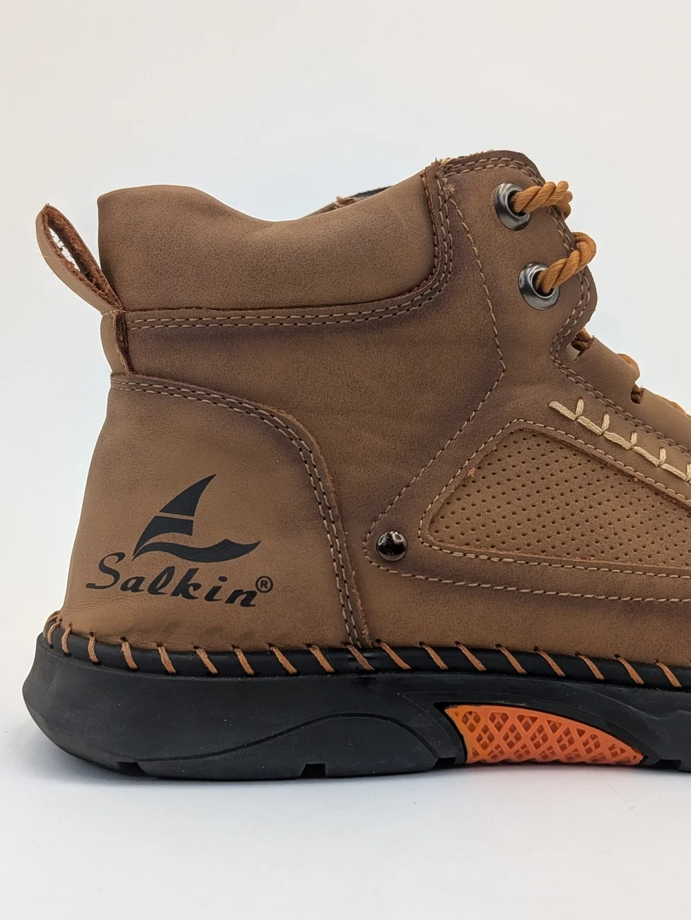 Salkin Genuine Leather High-Top Boots Sz Men 9|Women 10.5 Rope-Lace Comfort Sole