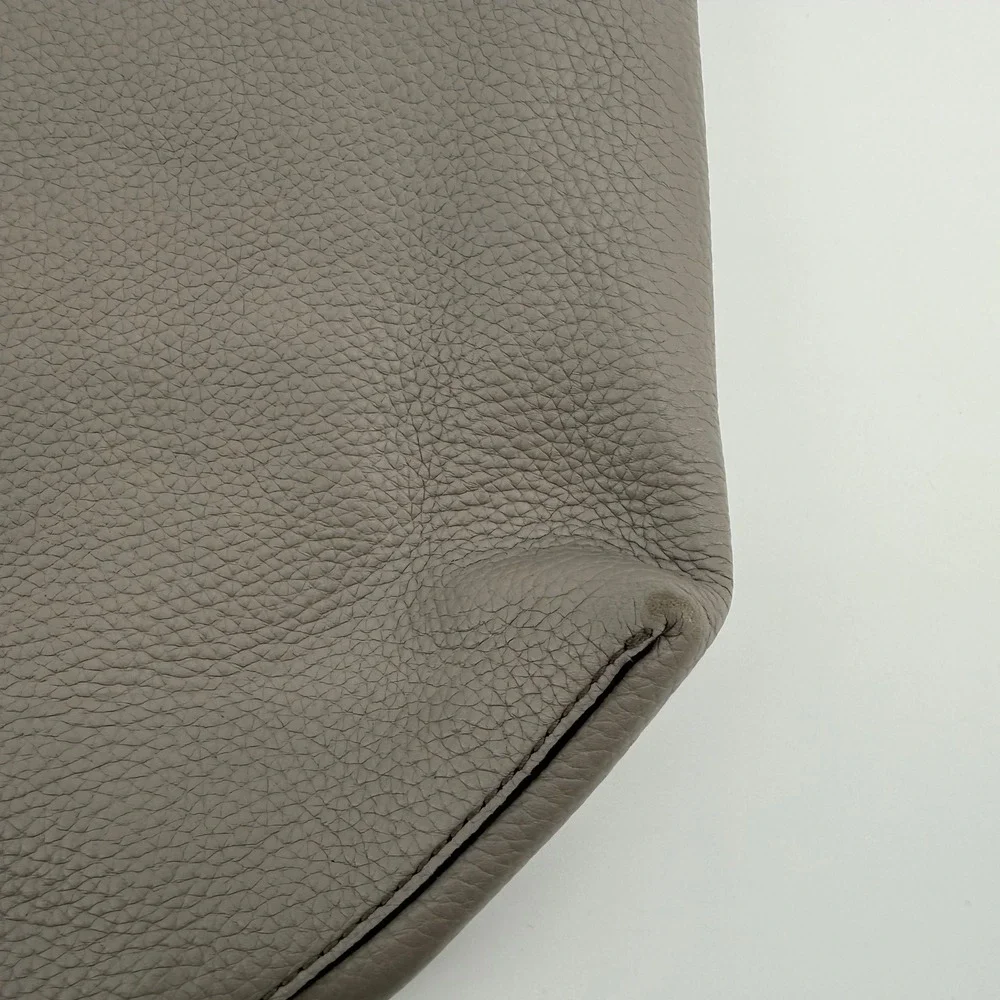 Michael Kors Junie Pebbled Leather Hobo Shoulder Bag Pearl Grey 30T8TX5H2L