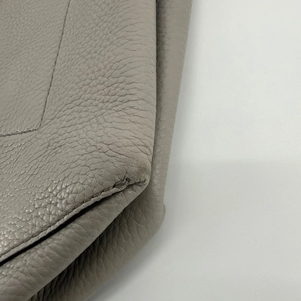 Michael Kors Junie Pebbled Leather Hobo Shoulder Bag Pearl Grey 30T8TX5H2L