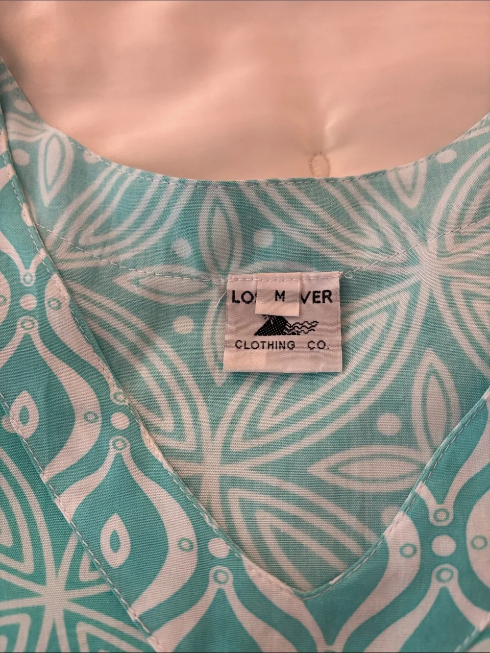 Light Turquoise Geometric Print Top - Home Bedding