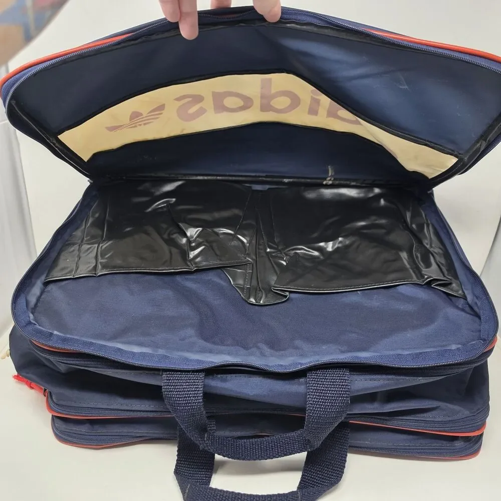 Rare Adidas Duffel Bag Gym Travel Sports Trefoil Carry On Track And Field Vtg