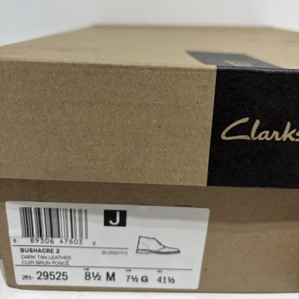 Clark’s Men’s Bushacre 2 Tan Leather Boots, Size 8.5 M
