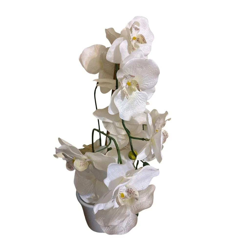 Large Artificial White Phalaenopsis Orchid Silk Flower in White Ceramic Pot‎ 27