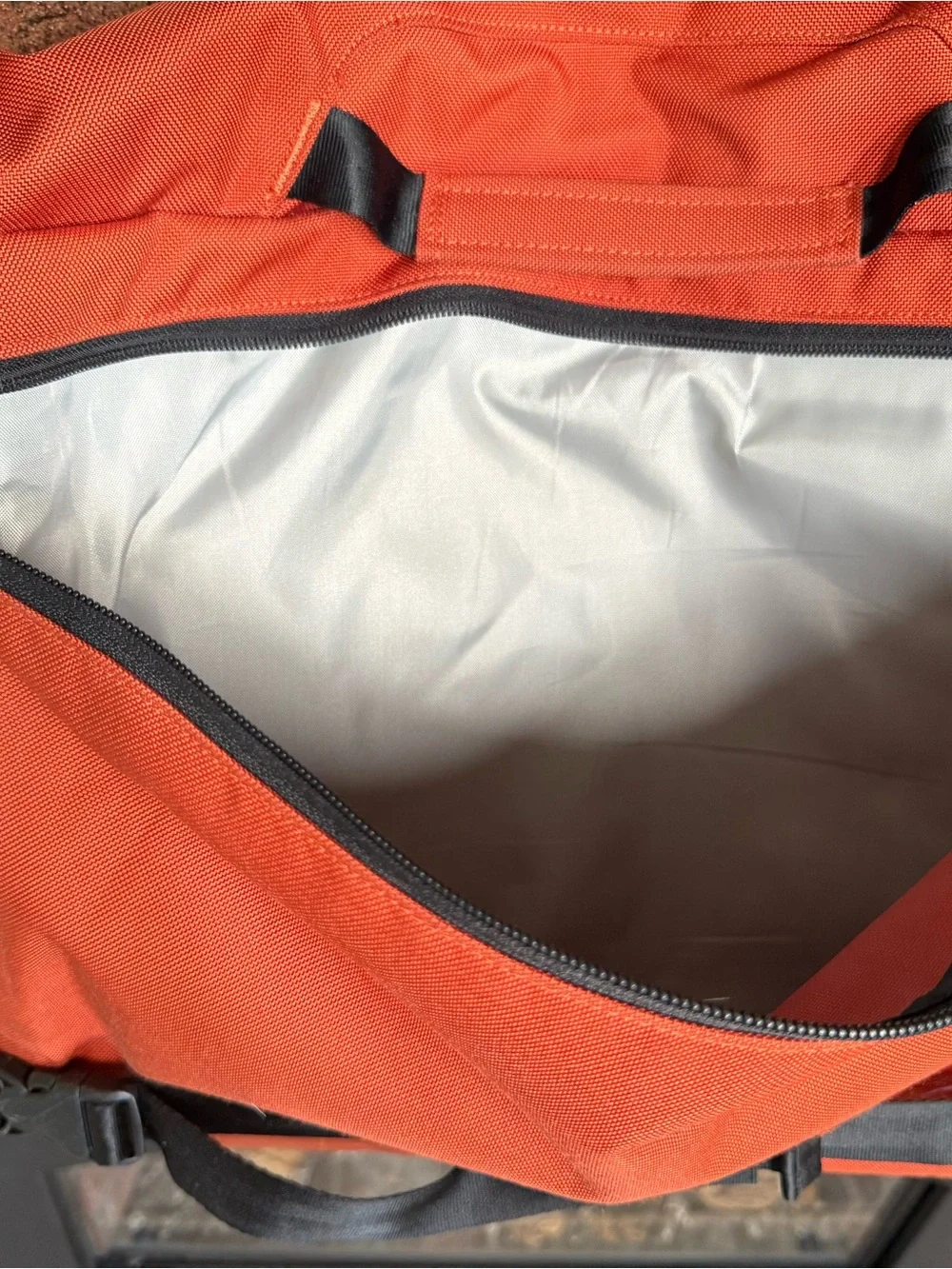 Patagonia Men's Messenger Bag in Rust-Orange with Black Trim