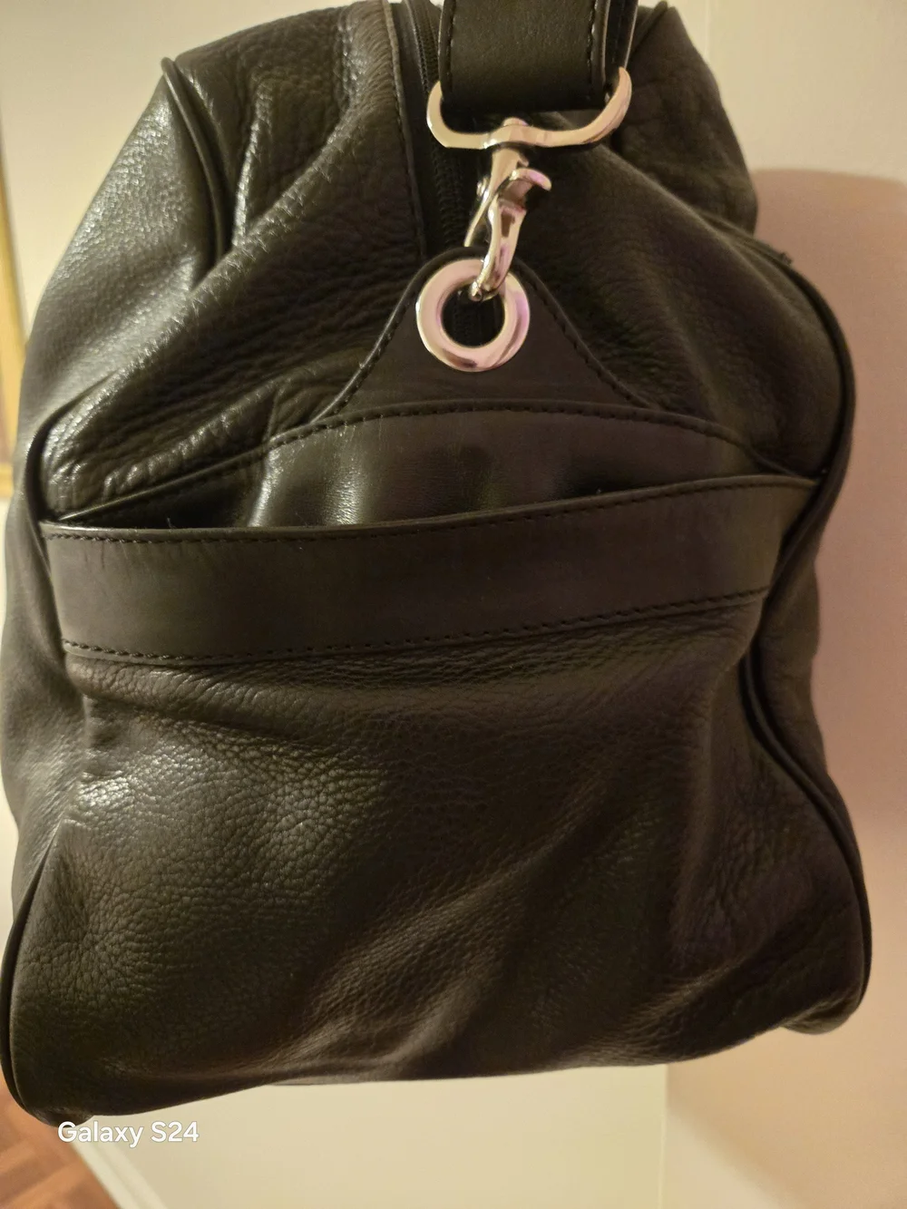 Cole Haan Men's Black Leather Weekender Bag - Classic Carryall
