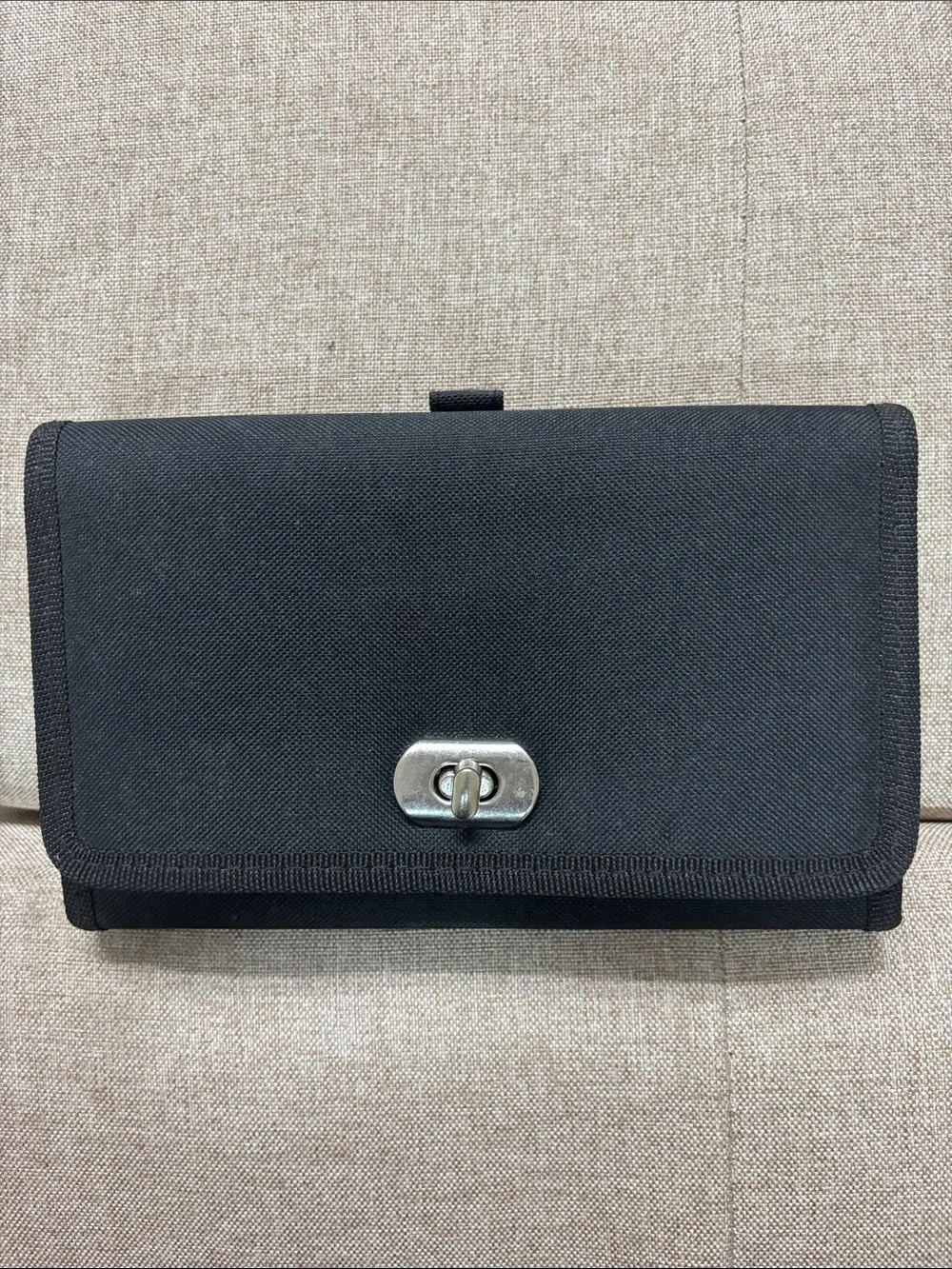 Black Monthly Accordion File Organizer with Secure Clasp - Home Storage