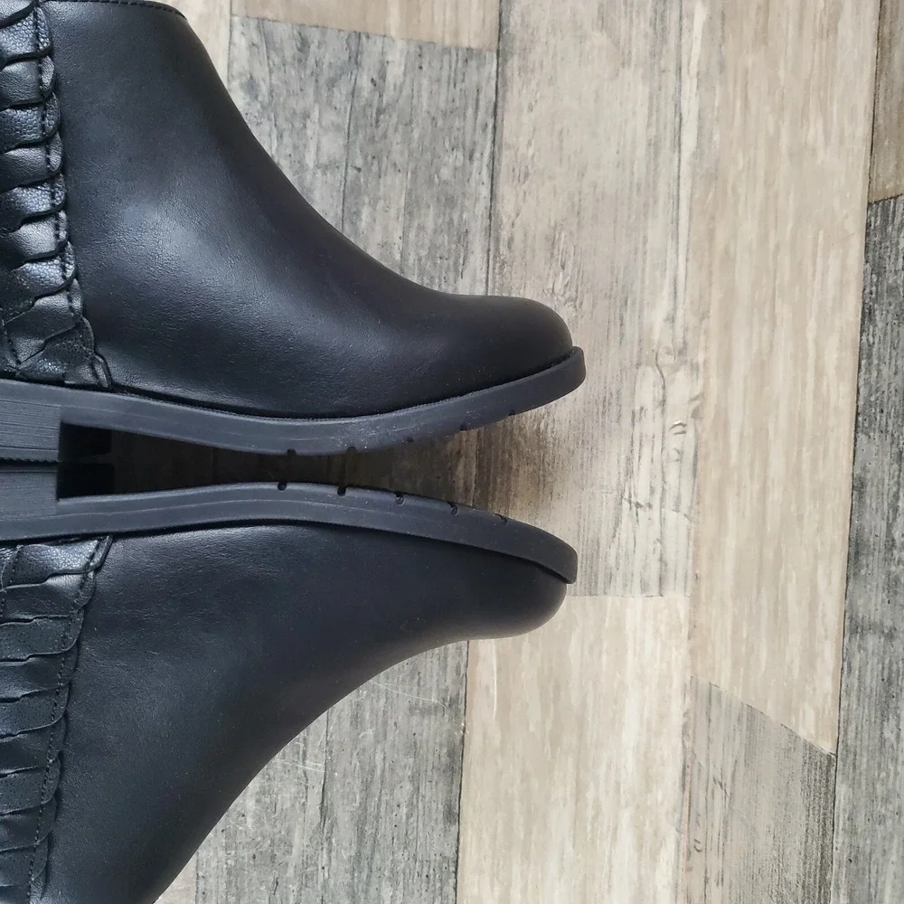 Stride Rite Carolyn Kids Bootie Sz 11.5 M Black Leather Side Zip Ankle Boots