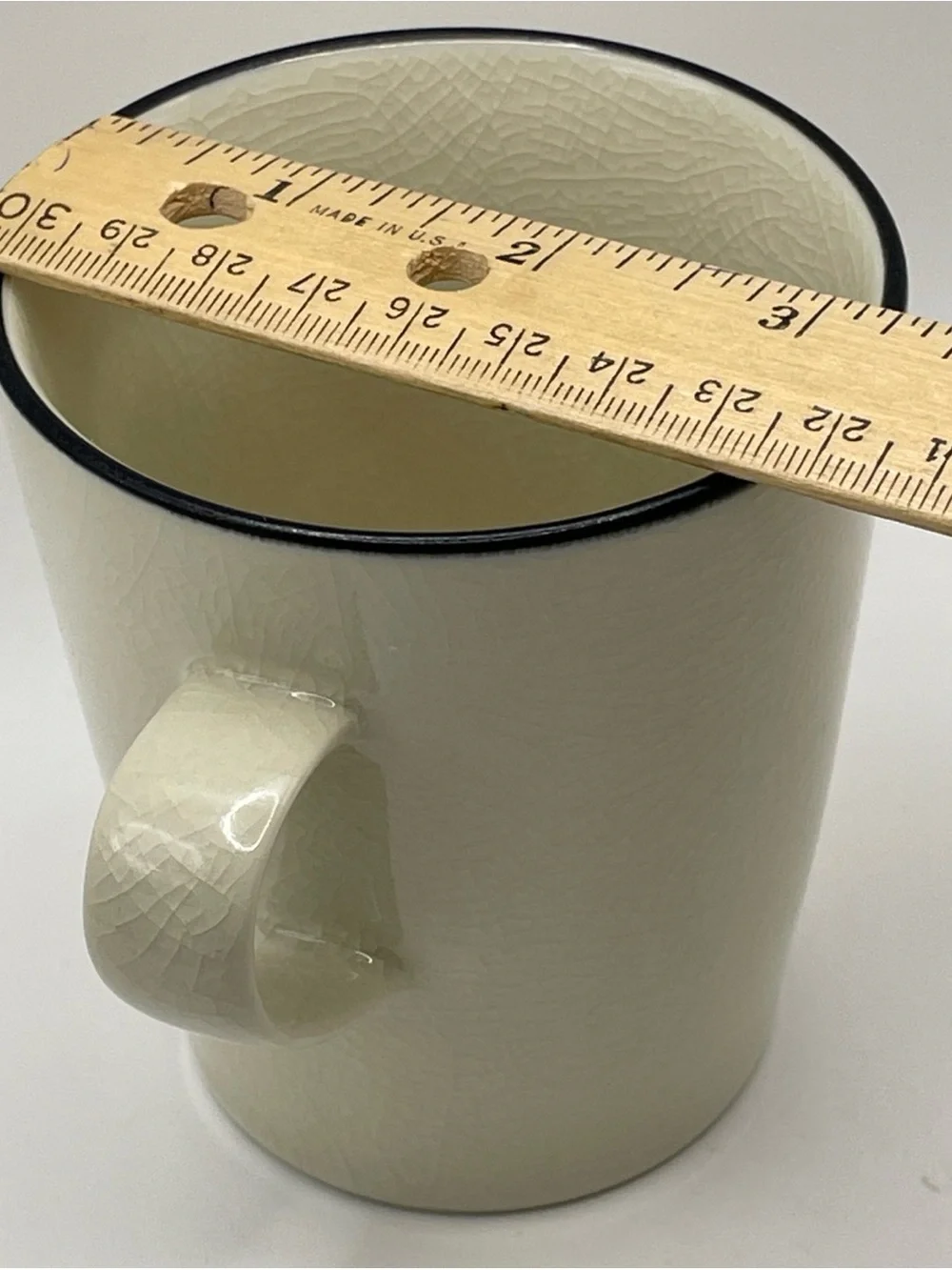 Crate & Barrel Kathleen Wills Kita Crackle-finish Ceramic Coffee Mug Set of 3