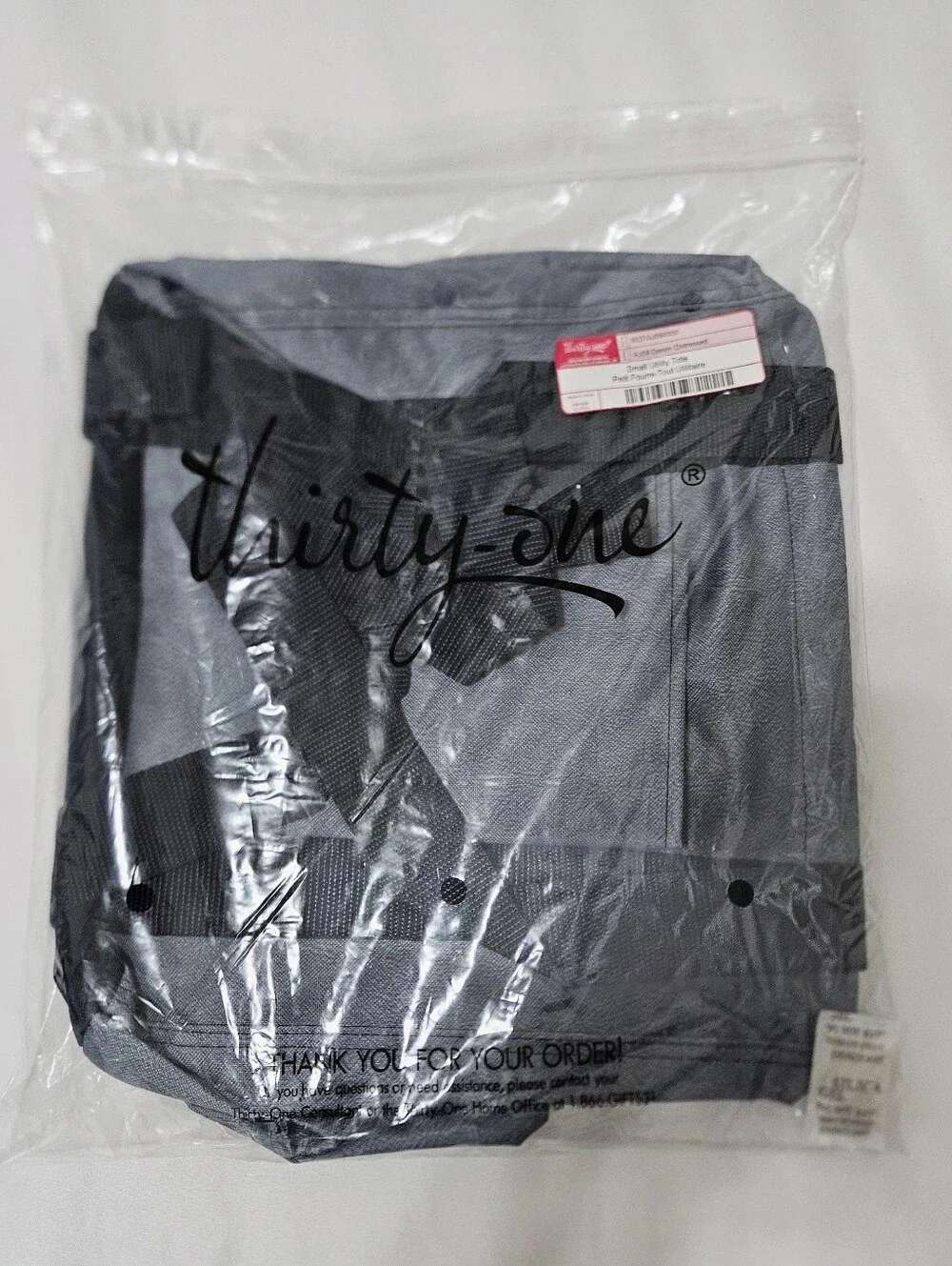 Thirty-One 31 Small Utility Tote in Denim Distressed AJ09 New in Bag