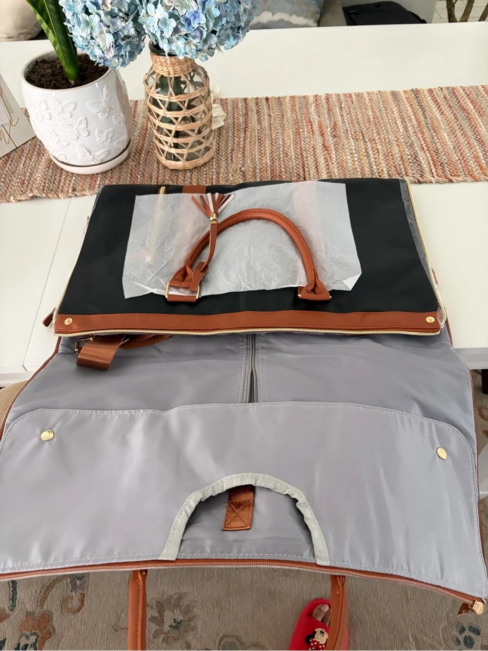 Lefame Convertible Travel Garment Bag / Carry-On – Black & Brown