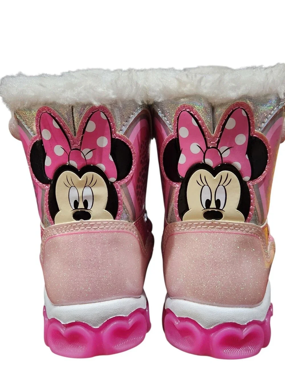 Disney Minnie Mouse Toddler Girls Pink Light-Up Winter Snow Boots