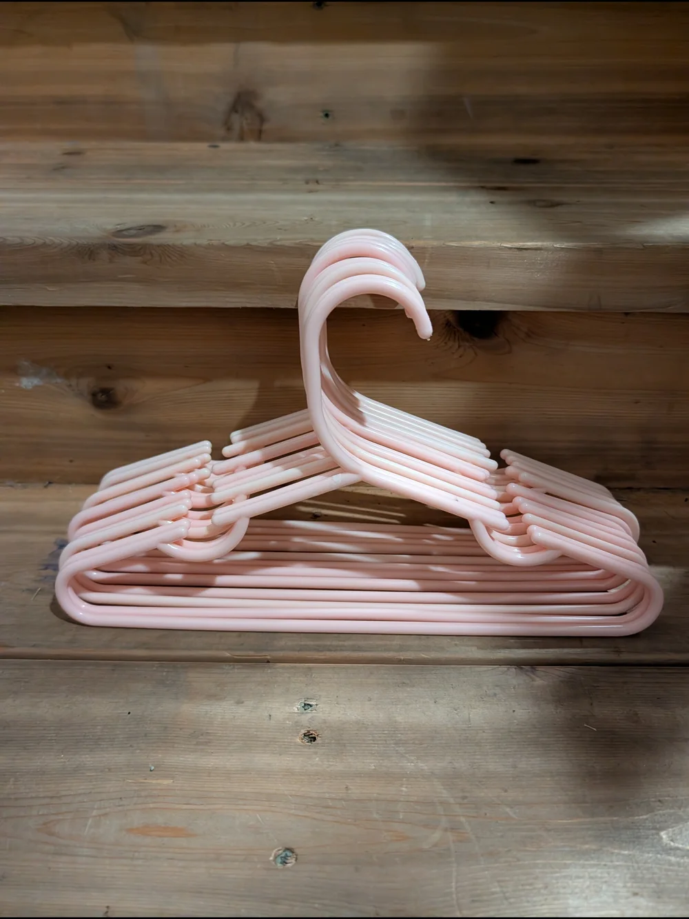 Pink Plastic Clothes Hangers - Set of Lightweight Kids Hangers