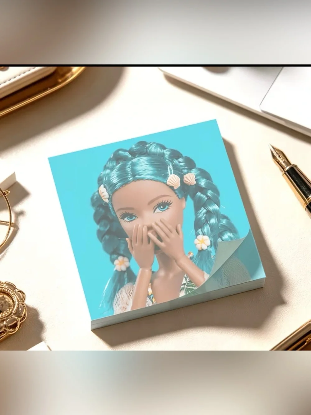 Funny Doll Face Sticky Notes – 50 Sheets