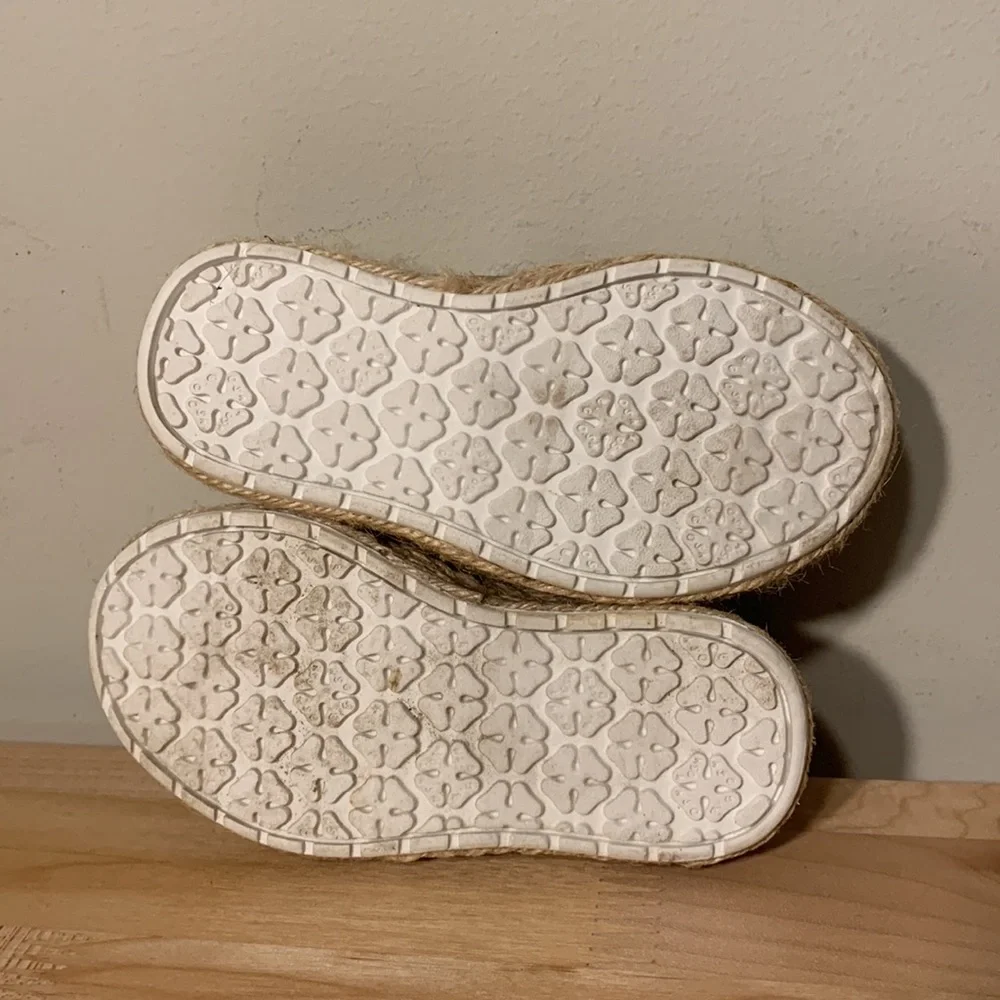 2 Pair Baby Size 5 Casual Slip On Shoe Sparkly Gold And Denim w. Sparkly Rainbow