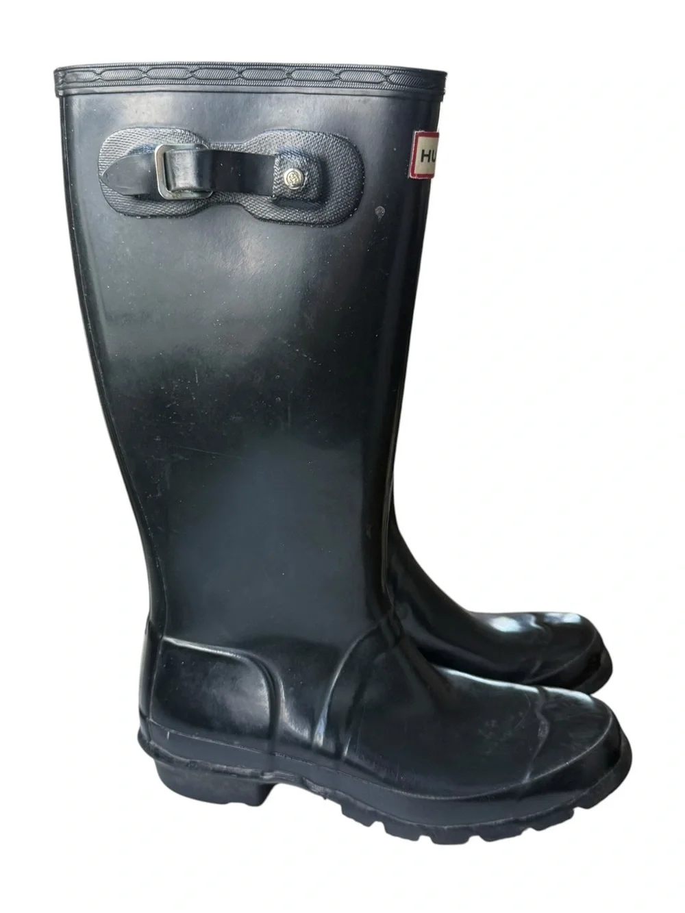 Hunter Kids Original Gloss Tall Rain Boots Big Kids 4 M / 5 F Black Waterproof
