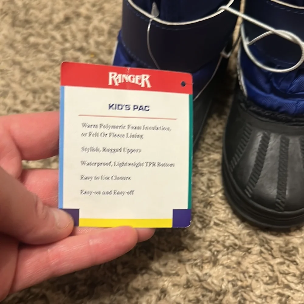 RANGER KID’S TODDLER WINTER BOOTS: BLUE/BLACK: NWT: SZ 7