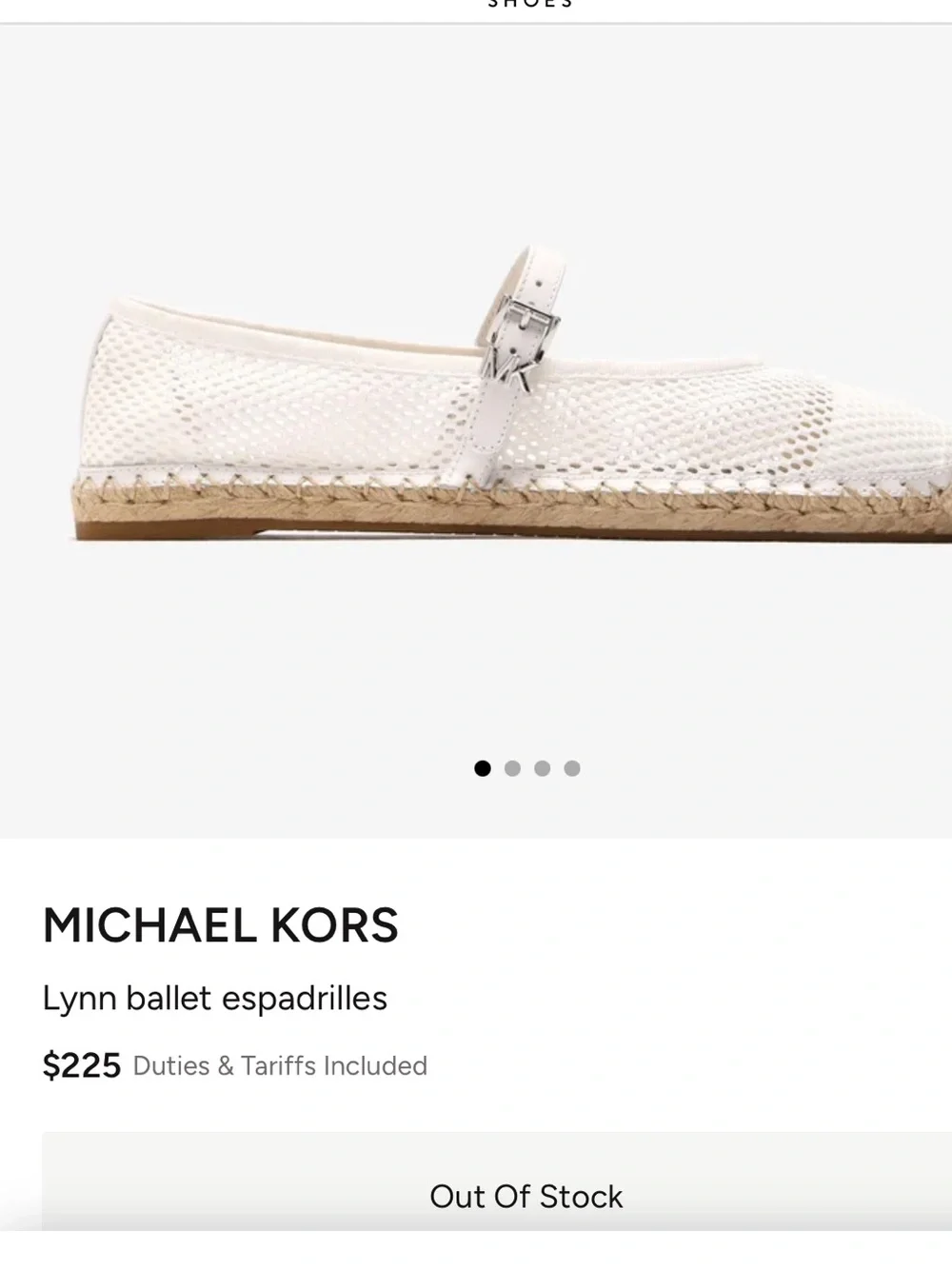 Michael Kors NWT Lynn Ballet Espadrille optic white 7M